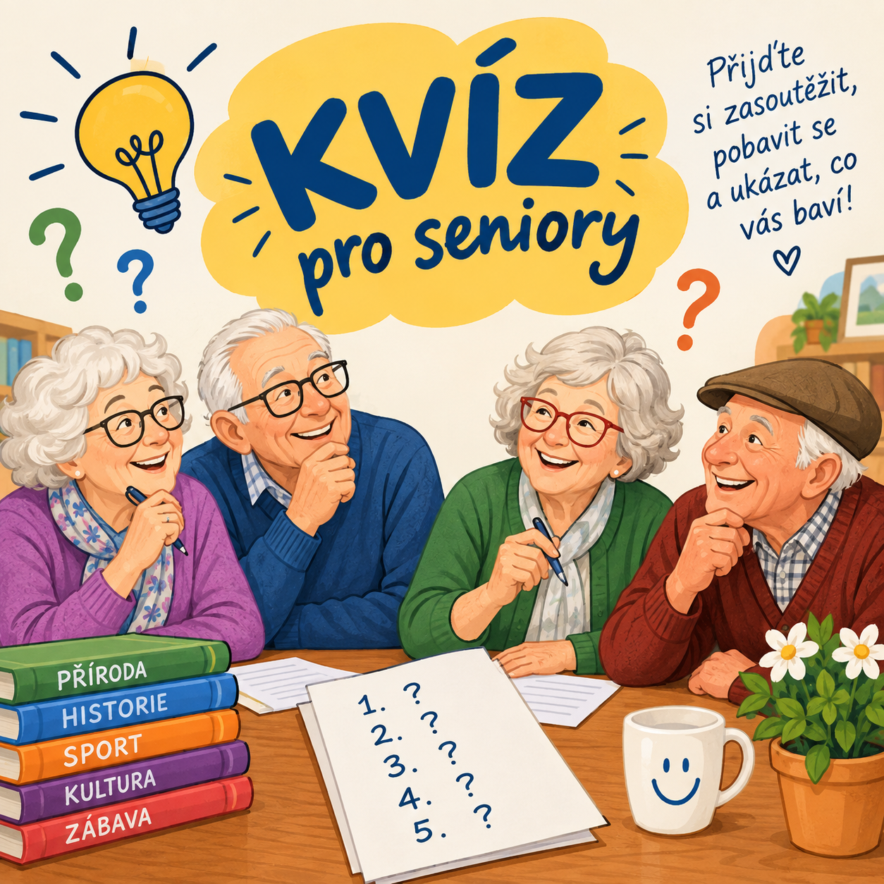 Pozvánka na kvízové odpoledne pro seniory z Kojetína a jeho místních částí